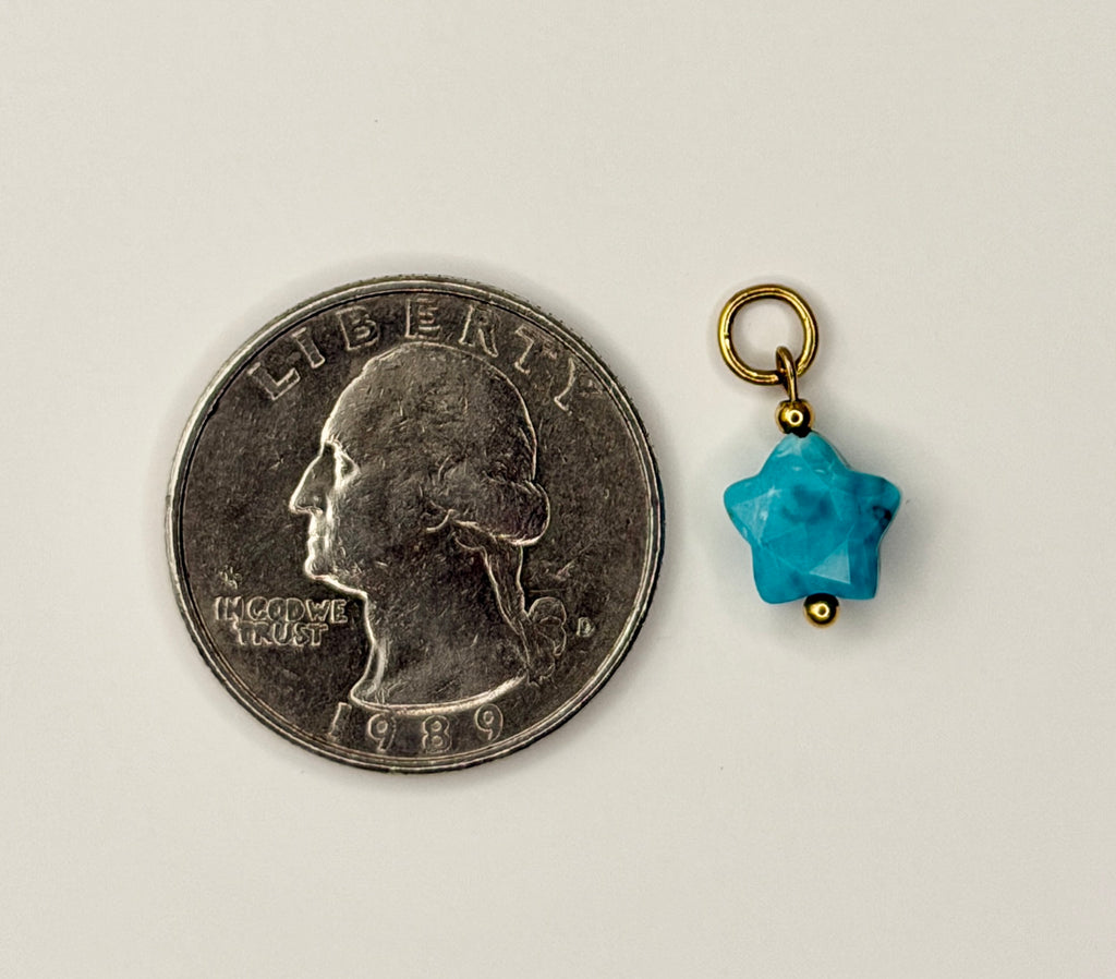 Turquoise Magnesite Microfaceted Star Charm