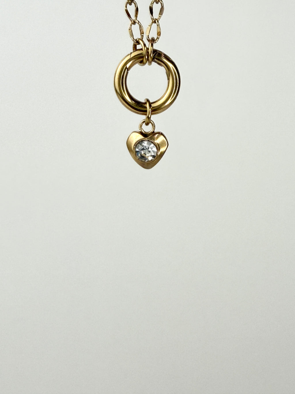 Mini Heart Charm with Cubic Zirconia Stone