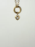 Mini Heart Charm with Cubic Zirconia Stone