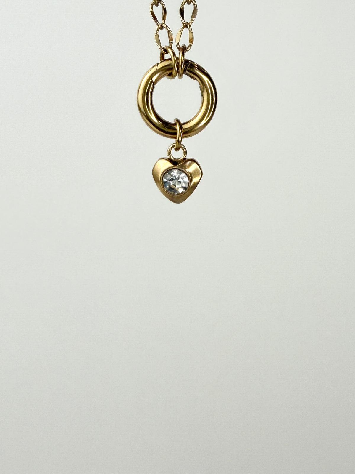 Mini Heart Charm with Cubic Zirconia Stone