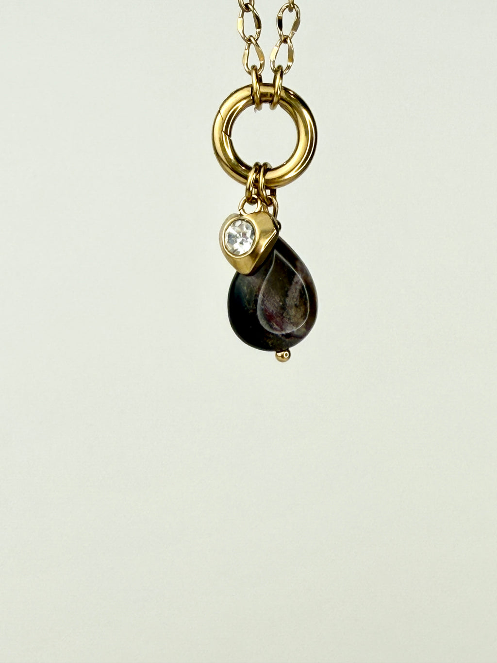 Mini Heart Charm with Cubic Zirconia Stone
