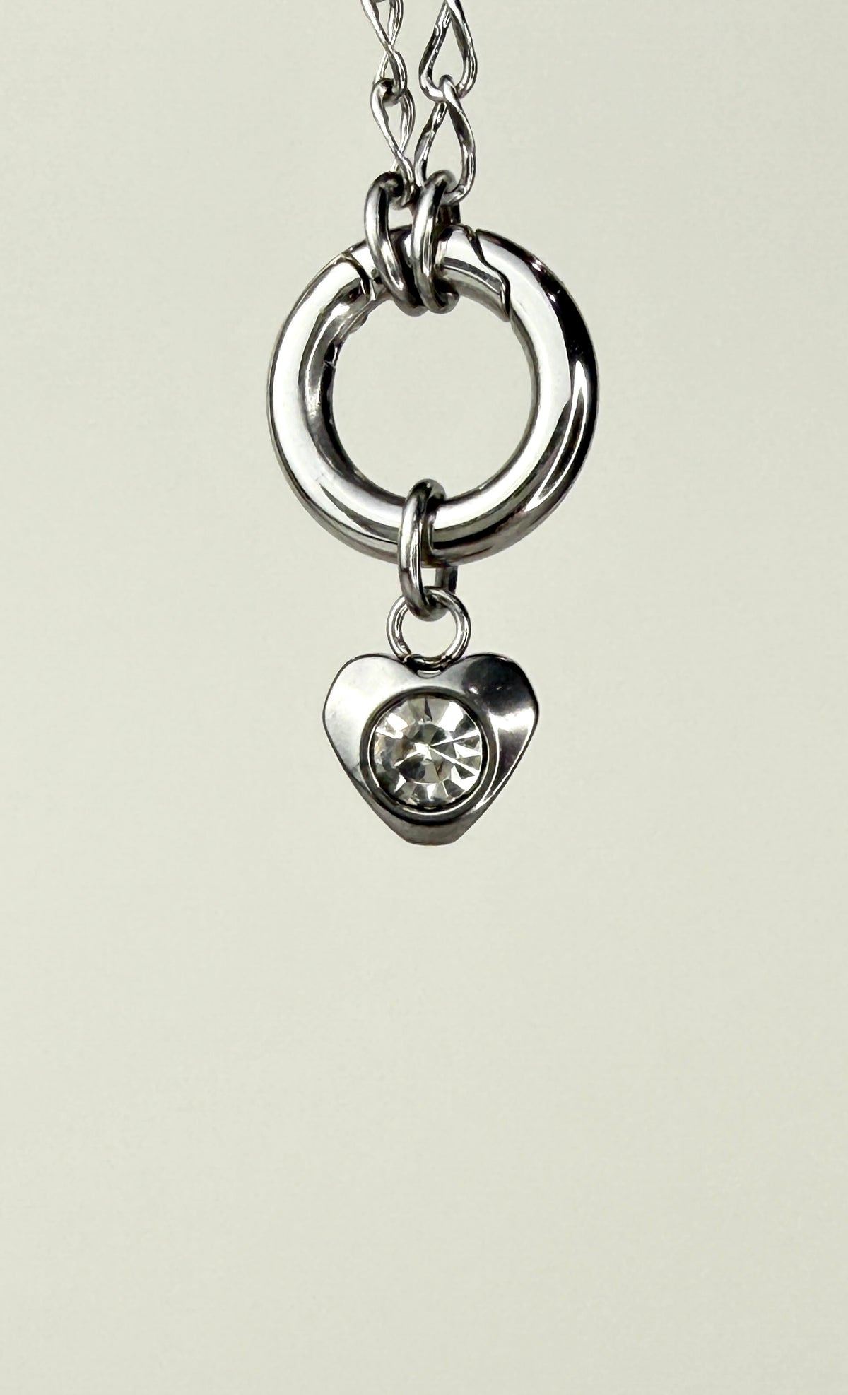 Mini Heart Charm with Cubic Zirconia Stone