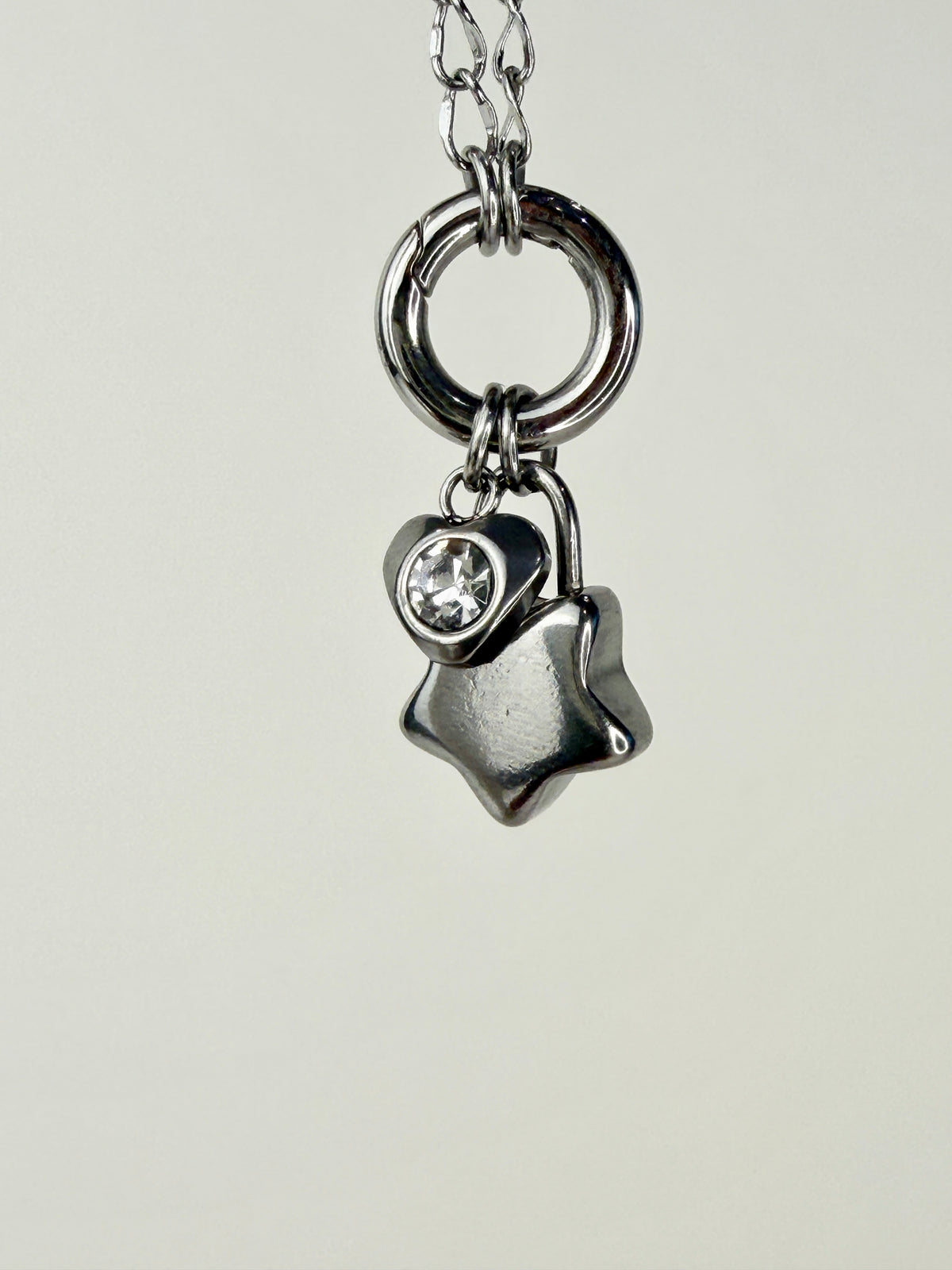Mini Heart Charm with Cubic Zirconia Stone
