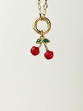 Red Enamel Cherry Charm