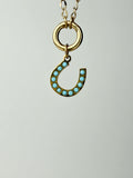 Turquoise Stone Horseshoe Charm