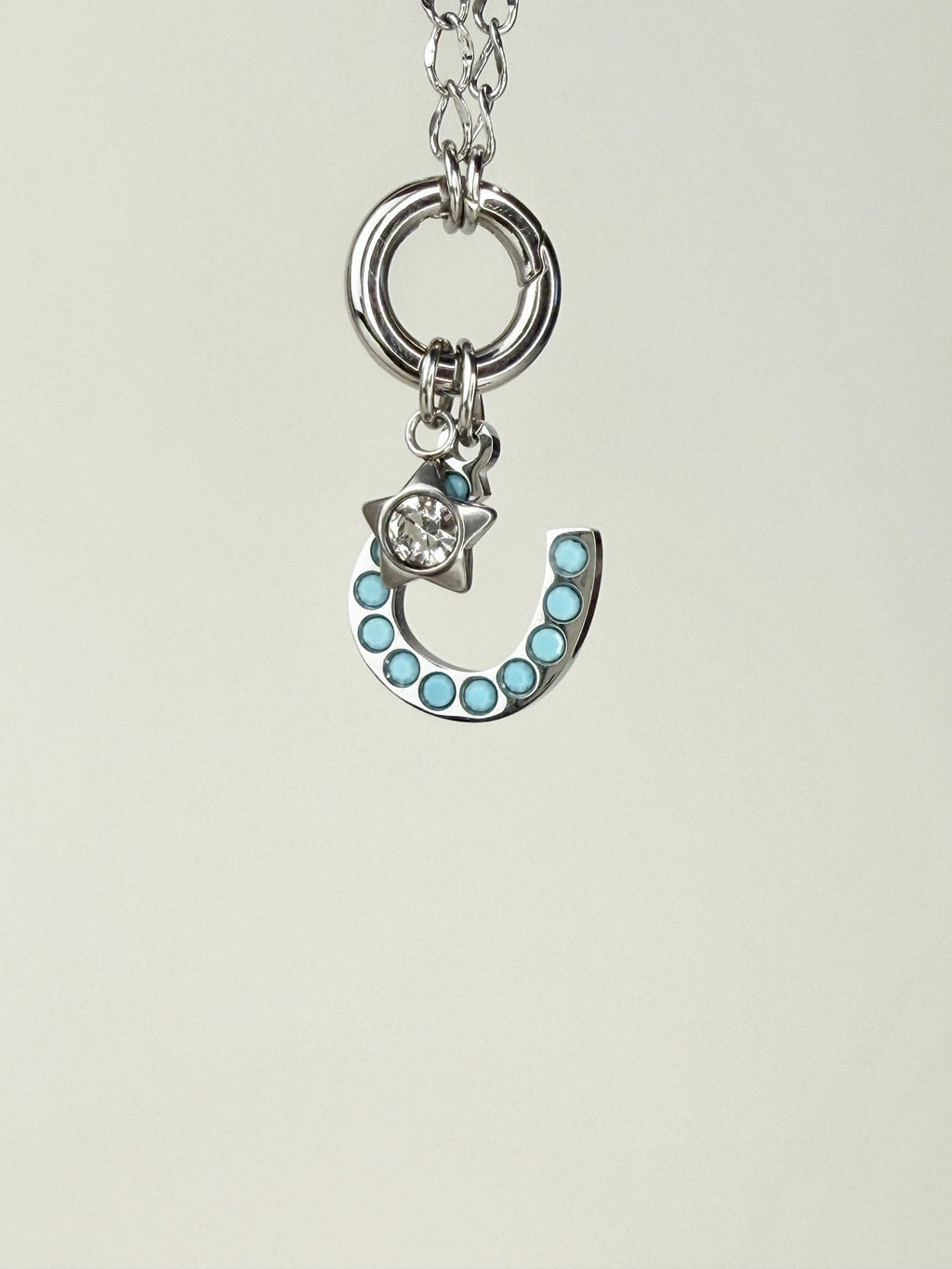 Turquoise Stone Horseshoe Charm