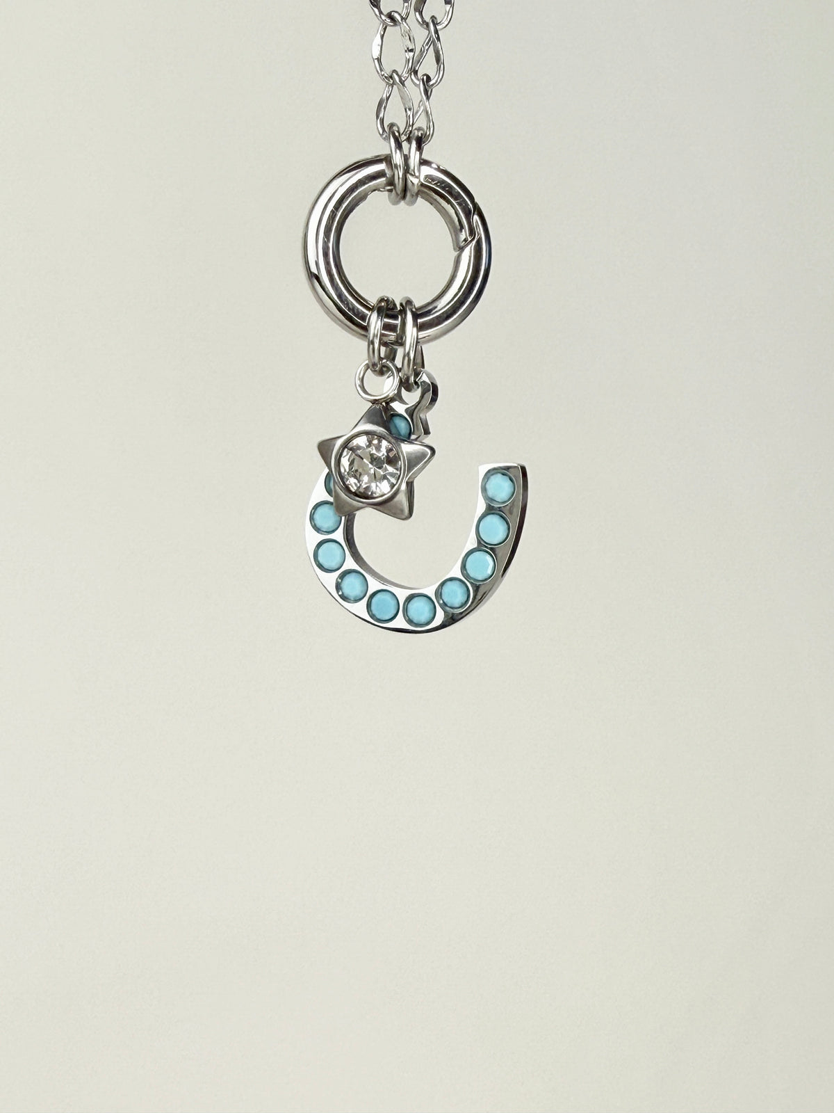 Turquoise Stone Horseshoe Charm