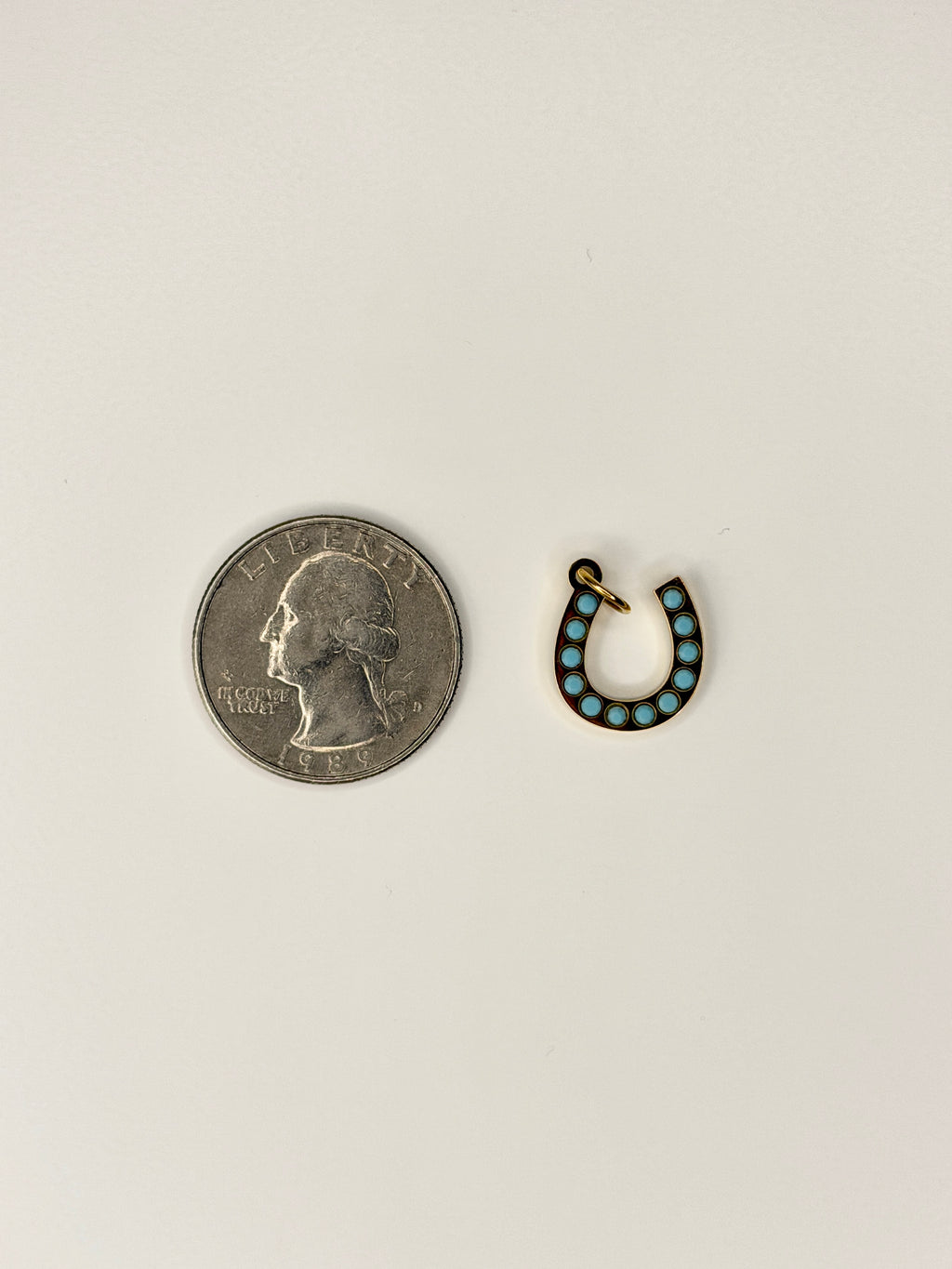 Turquoise Stone Horseshoe Charm