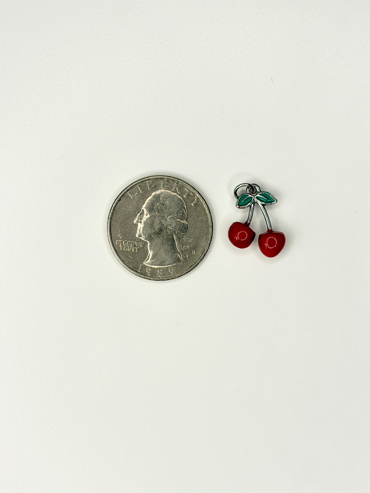 Red Enamel Cherry Charm